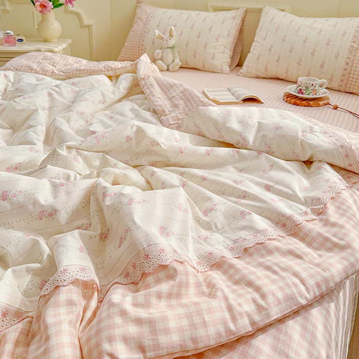 91家纺网 家纺一手货源 找家纺 （总）安莱生活2025新款全棉纯棉小碎花刺绣花边款夏被夏凉被空调被