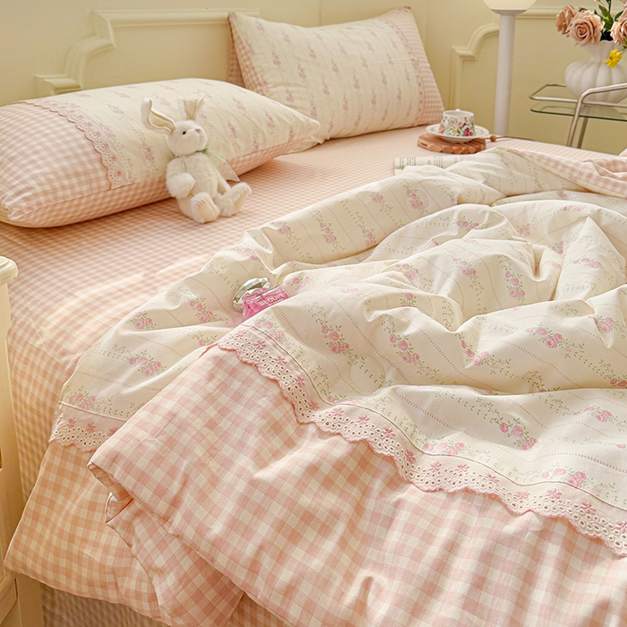 91家纺网 家纺一手货源 找家纺 （总）安莱生活2025新款全棉纯棉小碎花刺绣花边款夏被夏凉被空调被