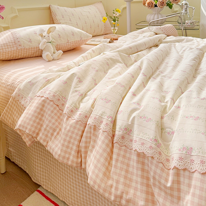 91家纺网 家纺一手货源 找家纺 （总）安莱生活2025新款全棉纯棉小碎花刺绣花边款夏被夏凉被空调被