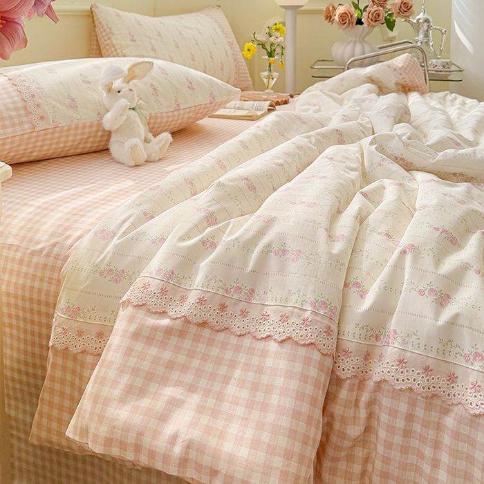 91家纺网 家纺一手货源 找家纺 （总）安莱生活2025新款全棉纯棉小碎花刺绣花边款夏被夏凉被空调被