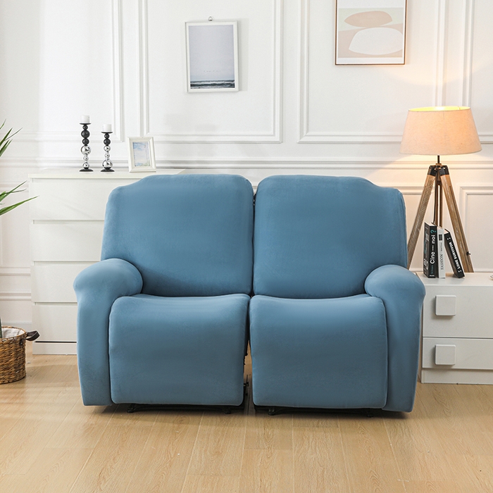 91家纺网 家纺一手货源 找家纺 千彤沙发垫 2025新款全包防尘芝华士沙发套-德绒系列 水蓝