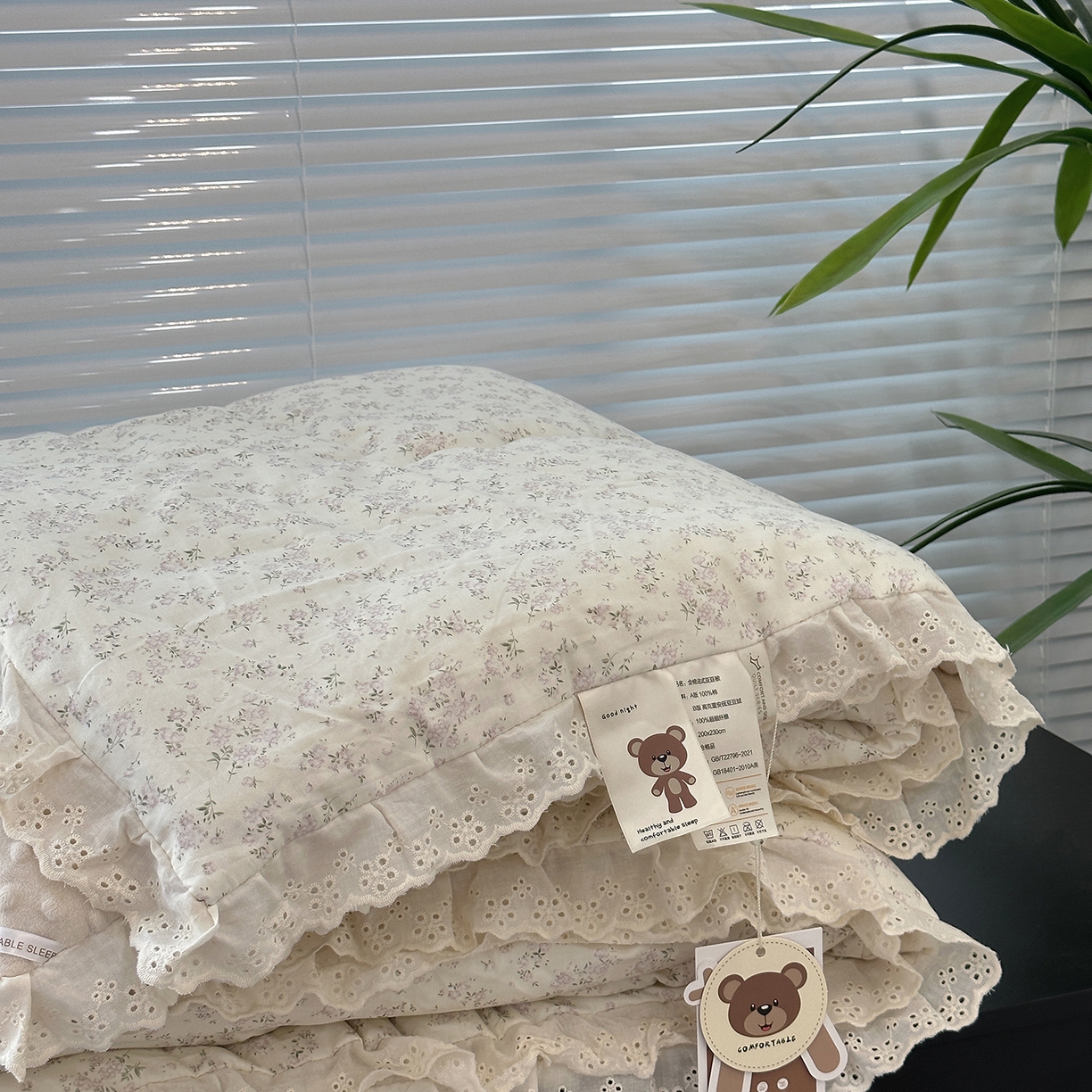 91家纺网 家纺一手货源 找家纺 佰织鑫家居 2025秋冬加厚纯棉全棉法式豆豆被被子被芯 桃花庵