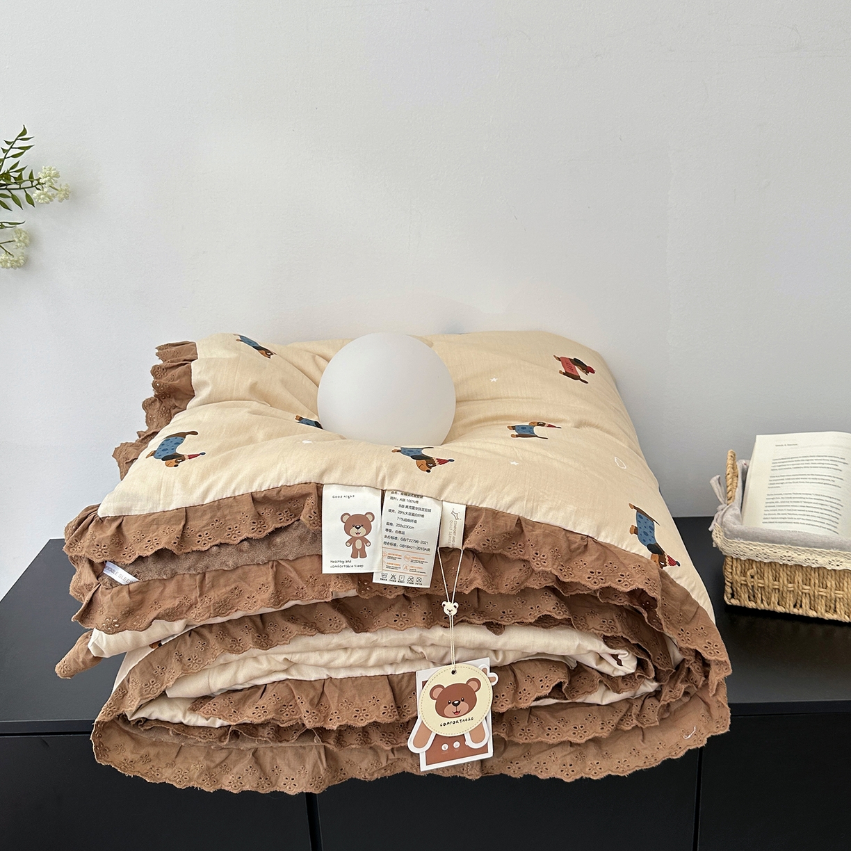 91家纺网 家纺一手货源 找家纺 佰织鑫家居 2025秋冬加厚纯棉全棉法式豆豆被被子被芯 小柴犬