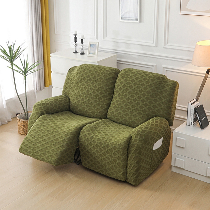 91家纺网 家纺一手货源 找家纺 千彤沙发垫 2025新款全包防尘芝华士沙发套-菱形格系列 橄榄绿