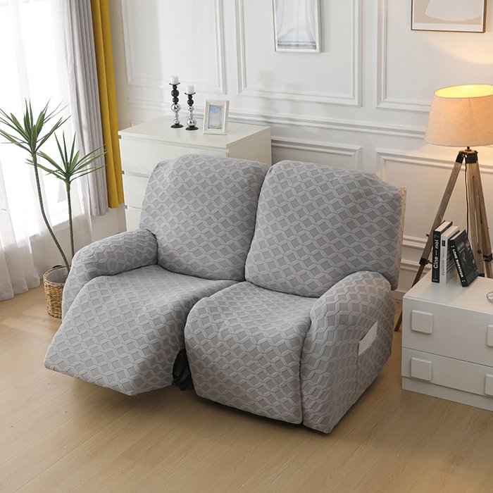 91家纺网 家纺一手货源 找家纺 千彤沙发垫 2025新款全包防尘芝华士沙发套-菱形格系列 银灰