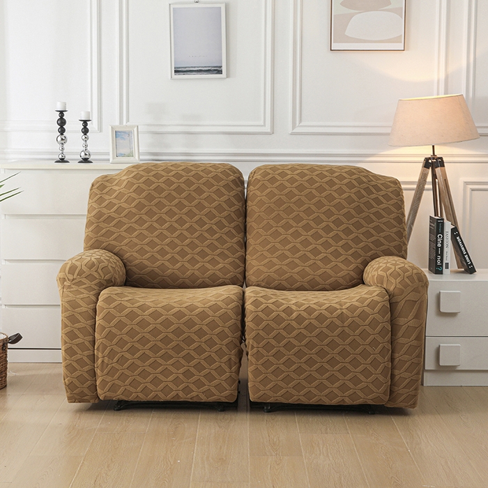 91家纺网 家纺一手货源 找家纺 千彤沙发垫 2025新款全包防尘芝华士沙发套-菱形格系列 咖色