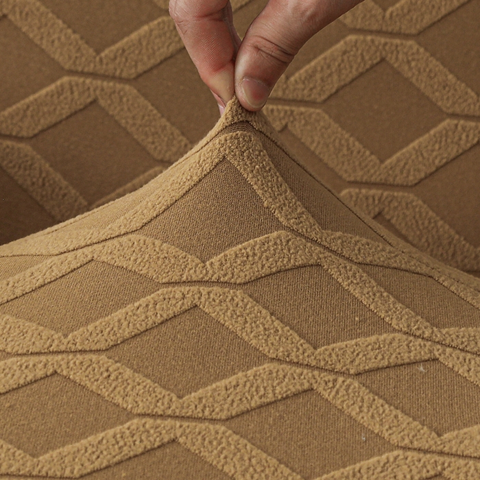 91家纺网 家纺一手货源 找家纺 千彤沙发垫 2025新款全包防尘芝华士沙发套-菱形格系列 咖色