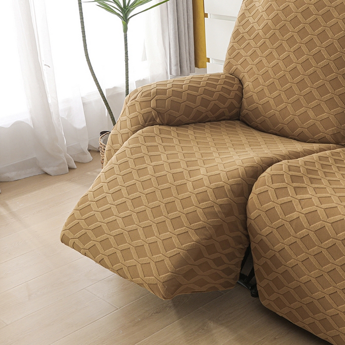 91家纺网 家纺一手货源 找家纺 千彤沙发垫 2025新款全包防尘芝华士沙发套-菱形格系列 咖色