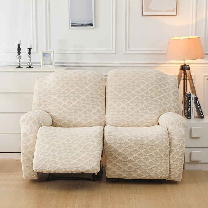 91家纺网 家纺一手货源 找家纺 千彤沙发垫 2025新款全包防尘芝华士沙发套-菱形格系列 米黄