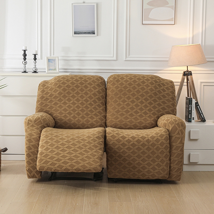 91家纺网 家纺一手货源 找家纺 千彤沙发垫 2025新款全包防尘芝华士沙发套-菱形格系列 咖色