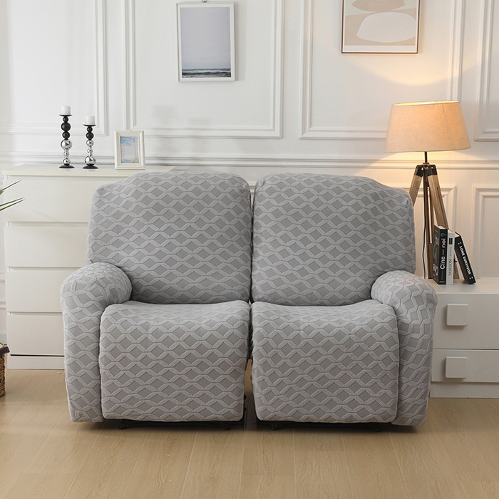 91家纺网 家纺一手货源 找家纺 千彤沙发垫 2025新款全包防尘芝华士沙发套-菱形格系列 银灰