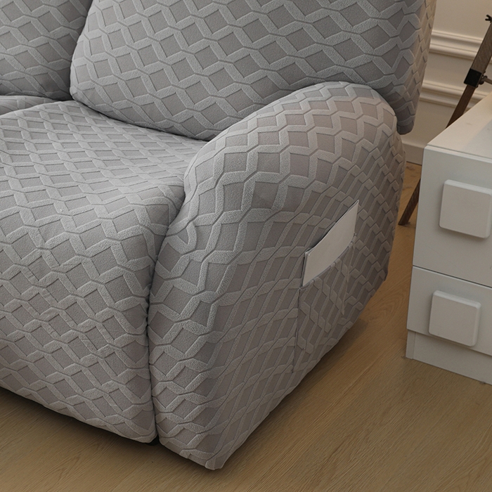 91家纺网 家纺一手货源 找家纺 千彤沙发垫 2025新款全包防尘芝华士沙发套-菱形格系列 银灰