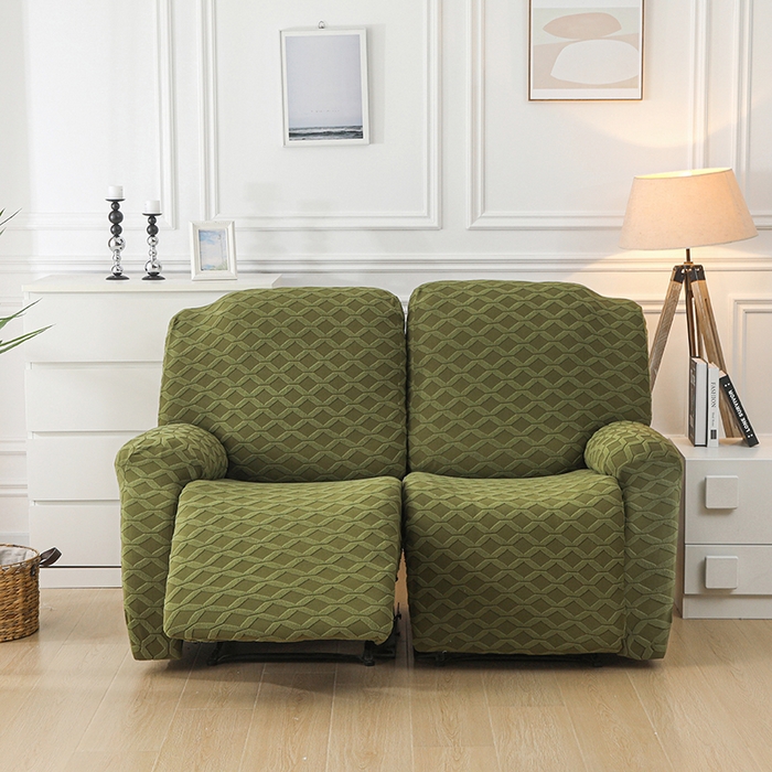 91家纺网 家纺一手货源 找家纺 千彤沙发垫 2025新款全包防尘芝华士沙发套-菱形格系列 橄榄绿