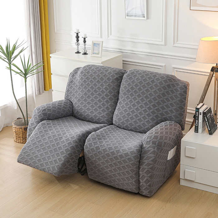 91家纺网 家纺一手货源 找家纺 千彤沙发垫 2025新款全包防尘芝华士沙发套-菱形格系列 深灰