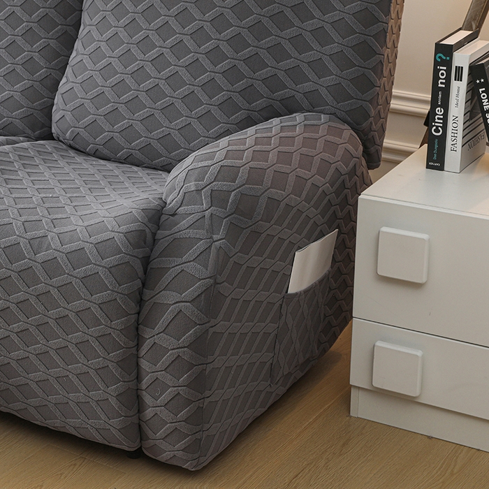 91家纺网 家纺一手货源 找家纺 千彤沙发垫 2025新款全包防尘芝华士沙发套-菱形格系列 深灰
