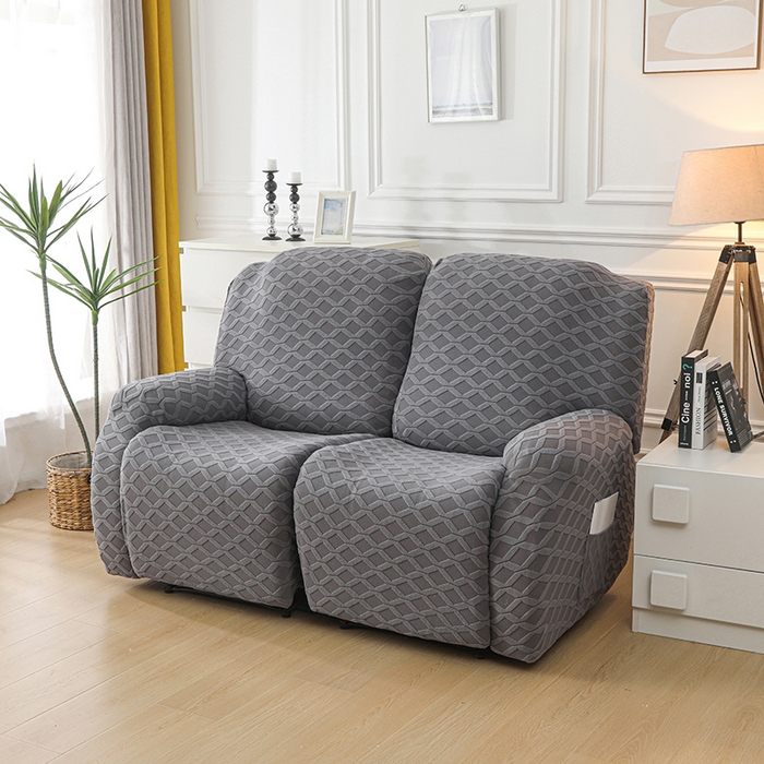 91家纺网 家纺一手货源 找家纺 千彤沙发垫 2025新款全包防尘芝华士沙发套-菱形格系列 深灰