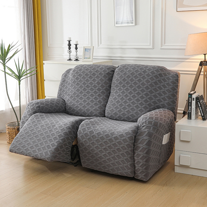 91家纺网 家纺一手货源 找家纺 千彤沙发垫 2025新款全包防尘芝华士沙发套-菱形格系列 深灰