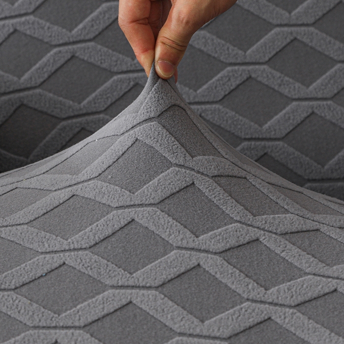 91家纺网 家纺一手货源 找家纺 千彤沙发垫 2025新款全包防尘芝华士沙发套-菱形格系列 深灰