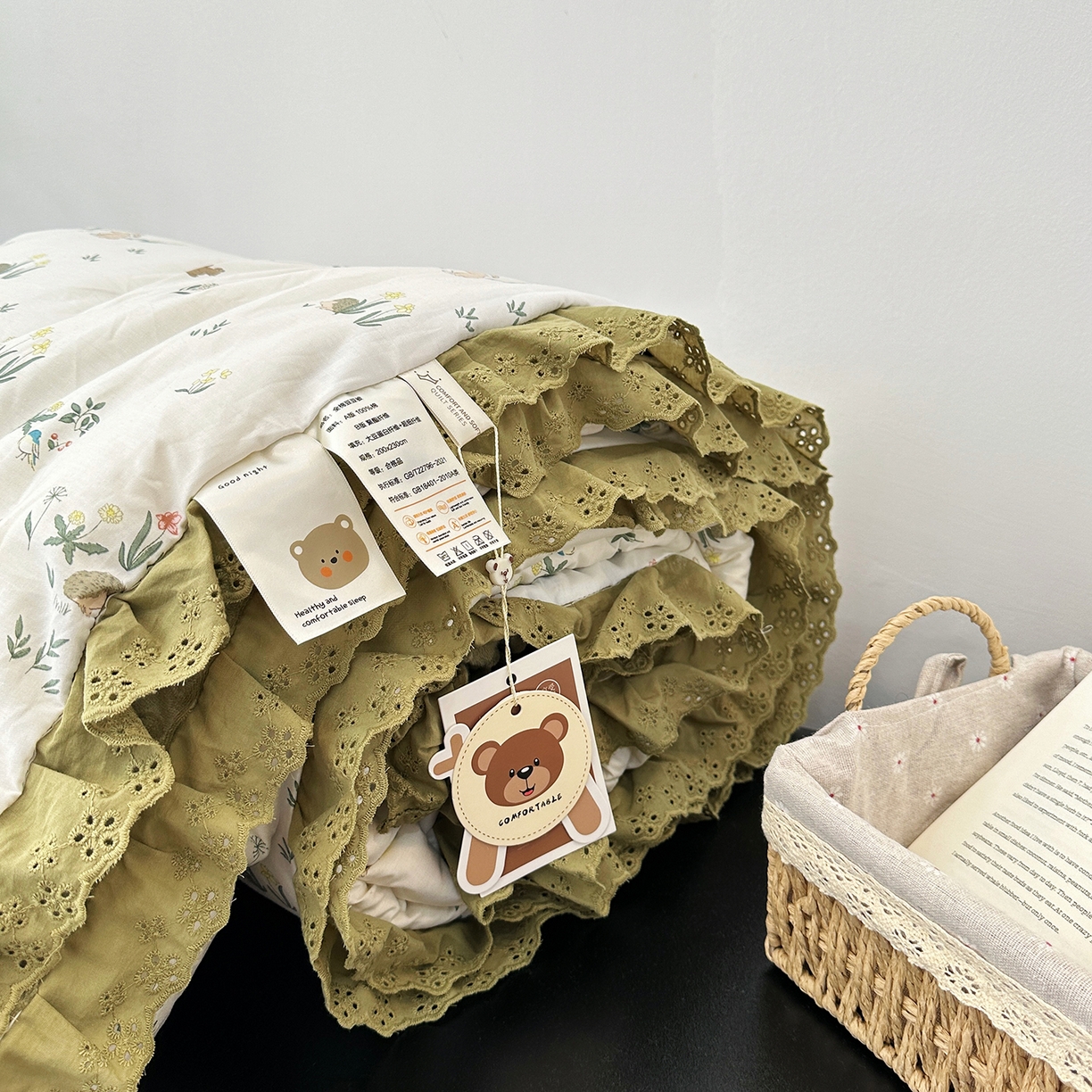 91家纺网 家纺一手货源 找家纺 佰织鑫家居 2025秋冬加厚纯棉全棉法式豆豆被被子被芯 野餐兔