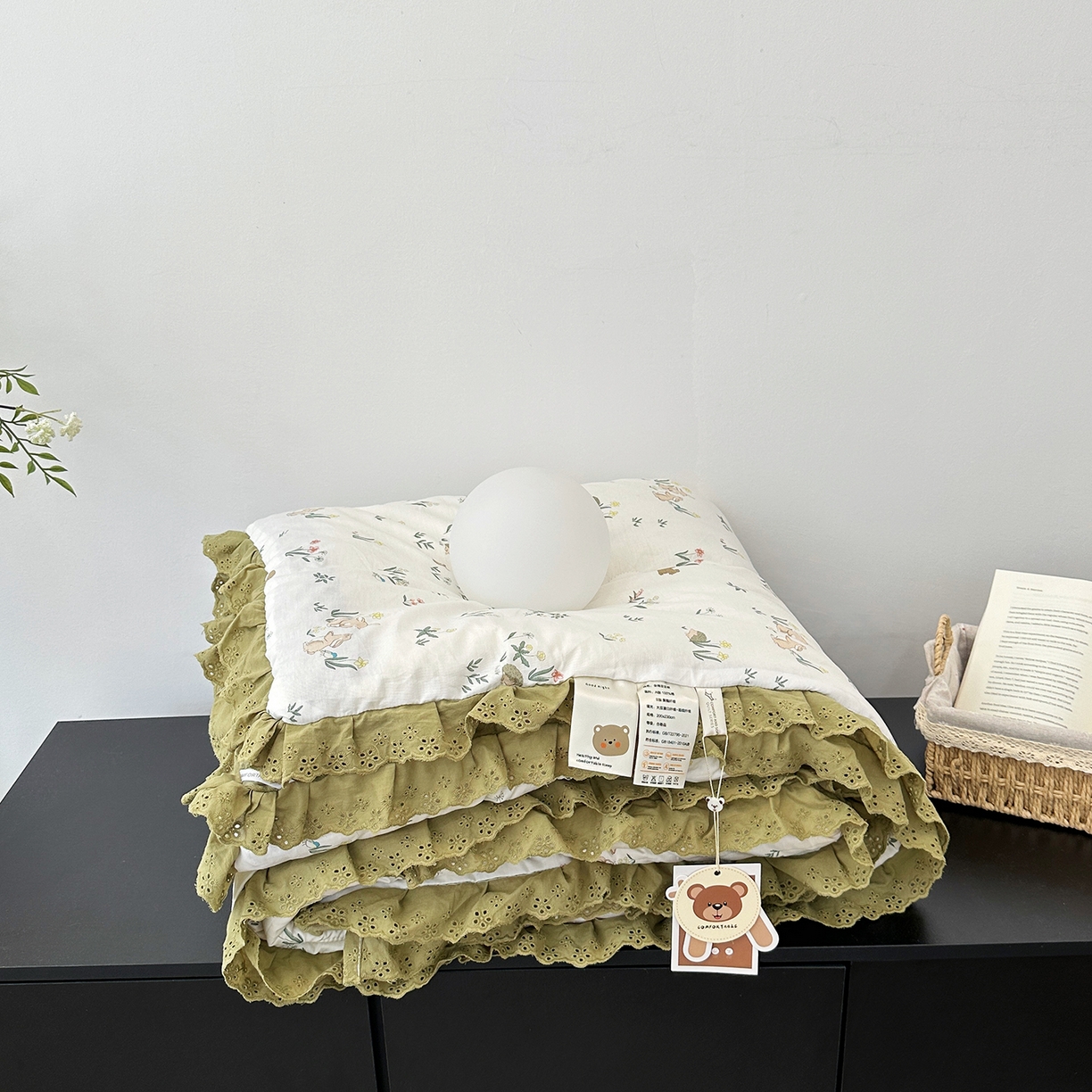 91家纺网 家纺一手货源 找家纺 佰织鑫家居 2025秋冬加厚纯棉全棉法式豆豆被被子被芯 野餐兔