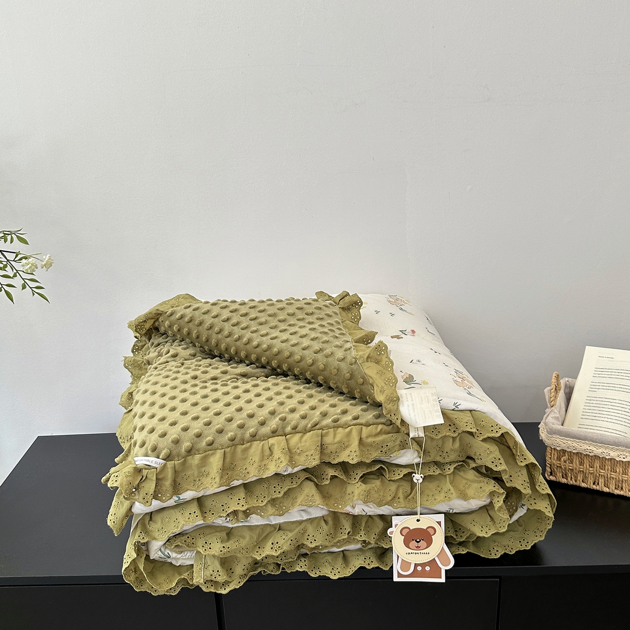 91家纺网 家纺一手货源 找家纺 佰织鑫家居 2025秋冬加厚纯棉全棉法式豆豆被被子被芯 野餐兔