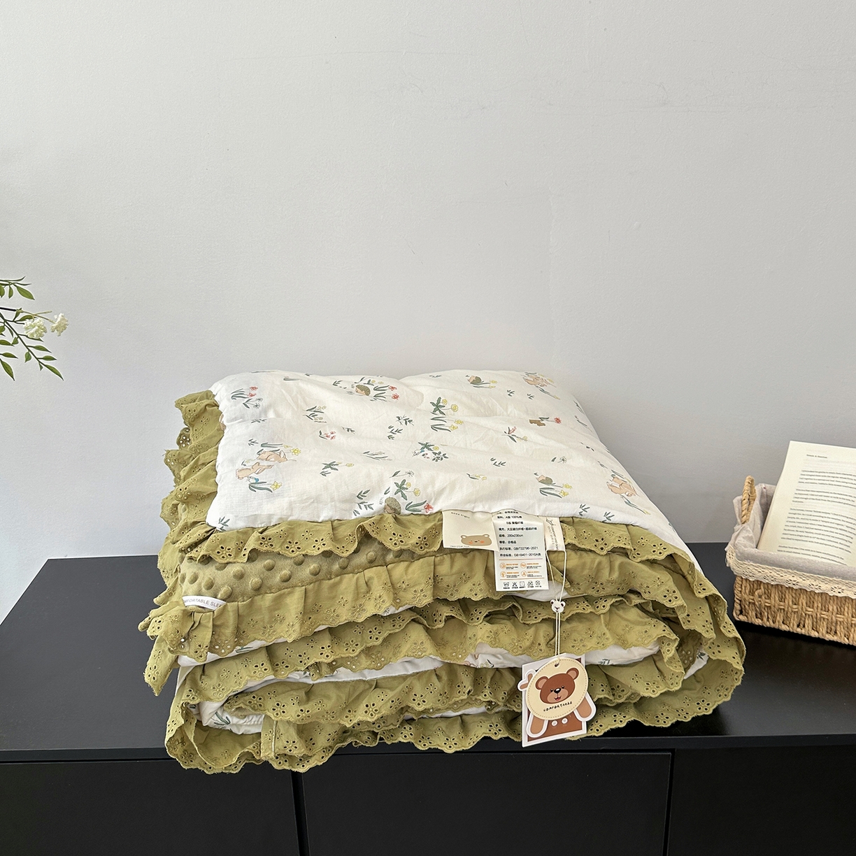 91家纺网 家纺一手货源 找家纺 佰织鑫家居 2025秋冬加厚纯棉全棉法式豆豆被被子被芯 野餐兔