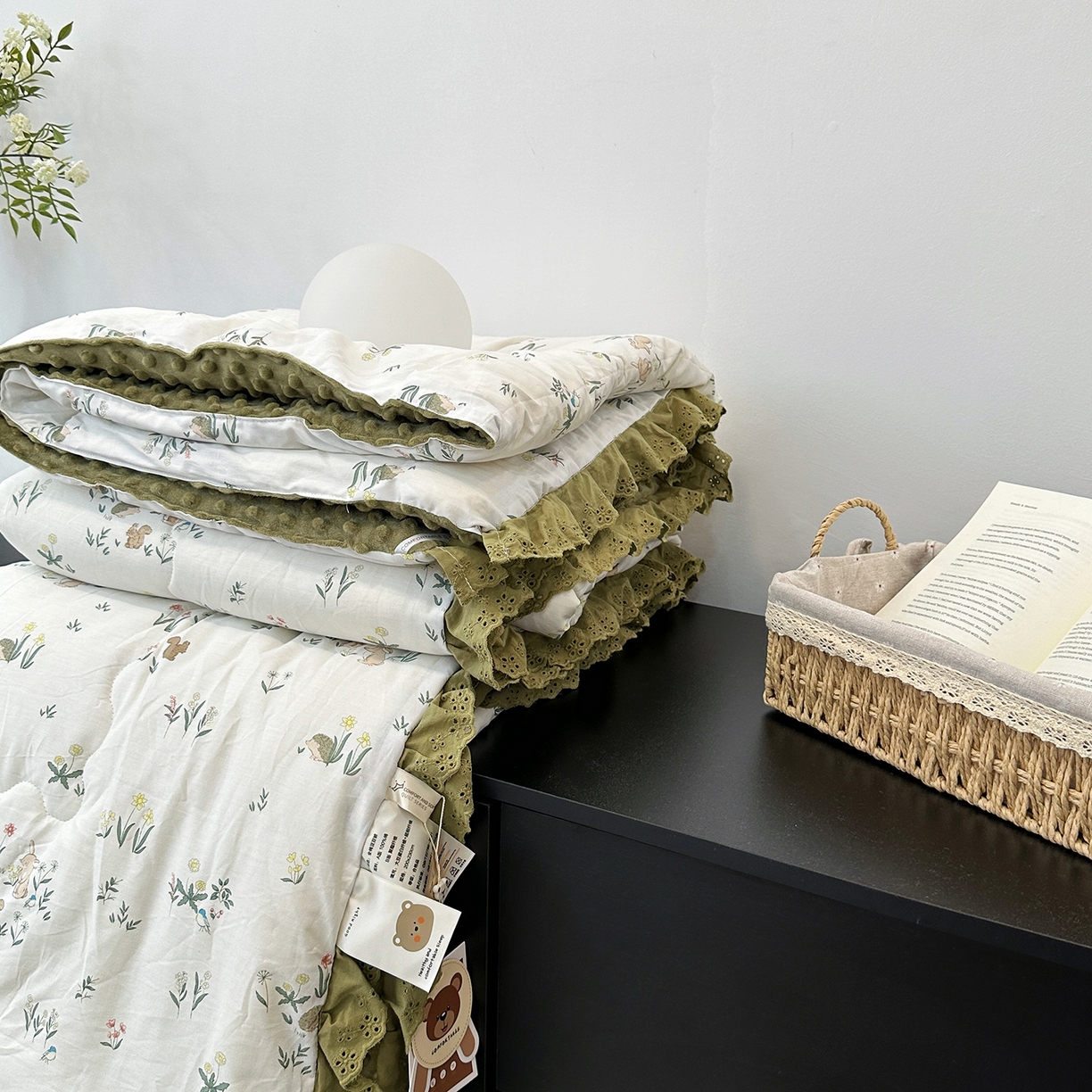 91家纺网 家纺一手货源 找家纺 佰织鑫家居 2025秋冬加厚纯棉全棉法式豆豆被被子被芯 野餐兔