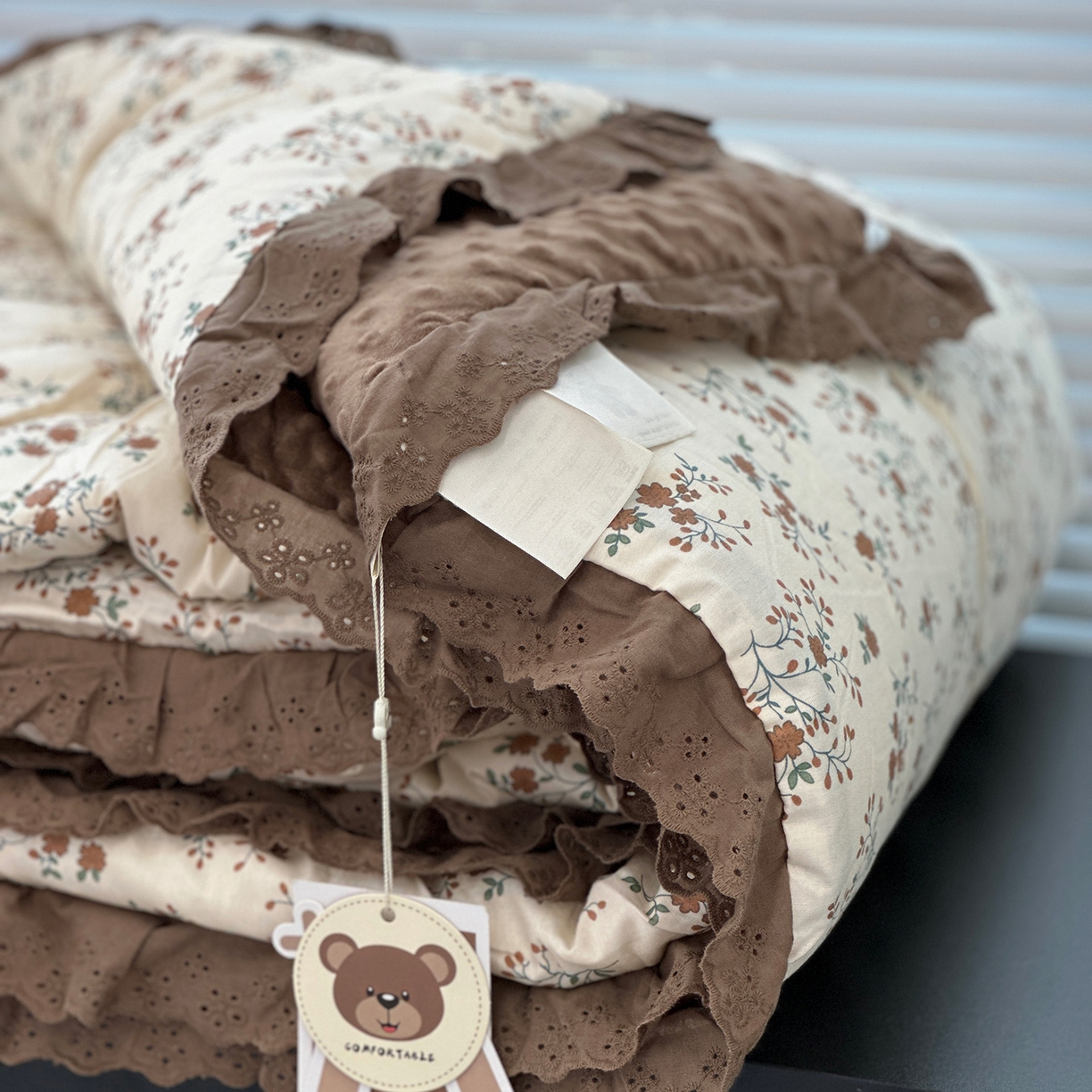 91家纺网 家纺一手货源 找家纺 佰织鑫家居 2025秋冬加厚纯棉全棉法式豆豆被被子被芯 月桂