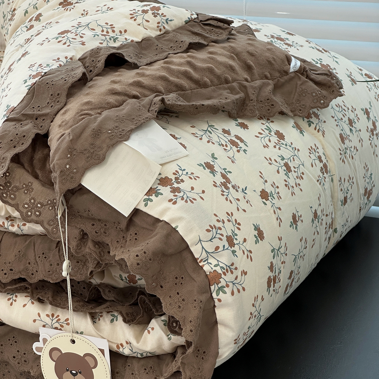 91家纺网 家纺一手货源 找家纺 佰织鑫家居 2025秋冬加厚纯棉全棉法式豆豆被被子被芯 月桂