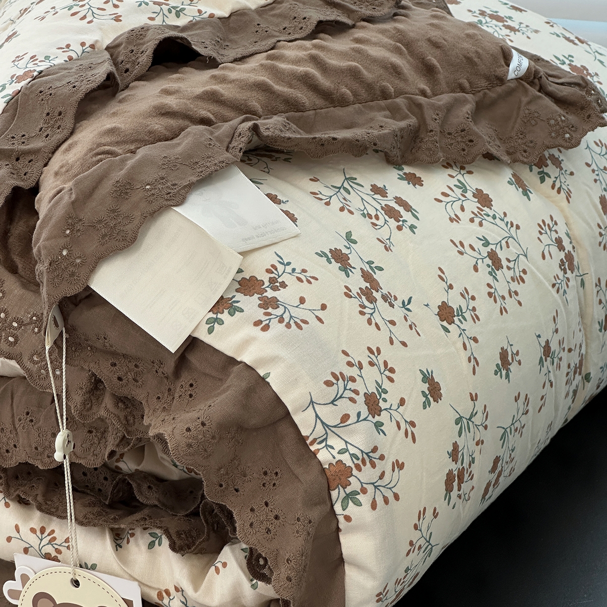 91家纺网 家纺一手货源 找家纺 佰织鑫家居 2025秋冬加厚纯棉全棉法式豆豆被被子被芯 月桂