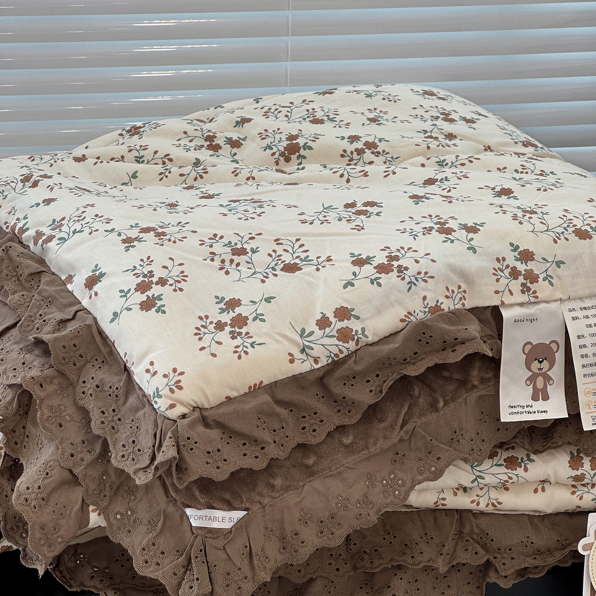 91家纺网 家纺一手货源 找家纺 佰织鑫家居 2025秋冬加厚纯棉全棉法式豆豆被被子被芯 月桂