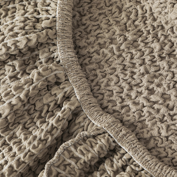 91家纺网 家纺一手货源 找家纺 千彤沙发垫 2025新款全包防尘芝华士沙发套-褶皱泡泡布系列 咖色