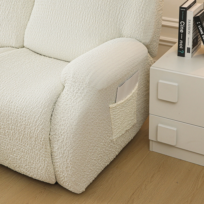 91家纺网 家纺一手货源 找家纺 千彤沙发垫 2025新款全包防尘芝华士沙发套-褶皱泡泡布系列 米白