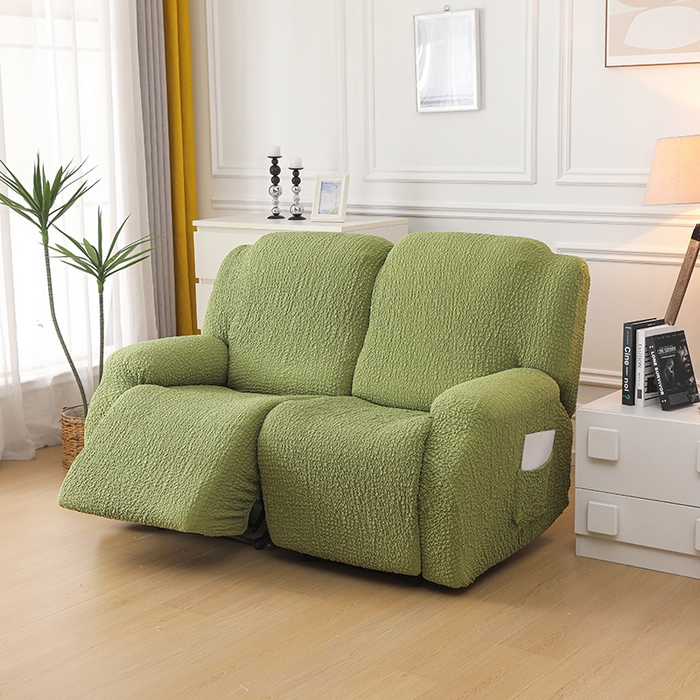 91家纺网 家纺一手货源 找家纺 千彤沙发垫 2025新款全包防尘芝华士沙发套-褶皱泡泡布系列 绿色