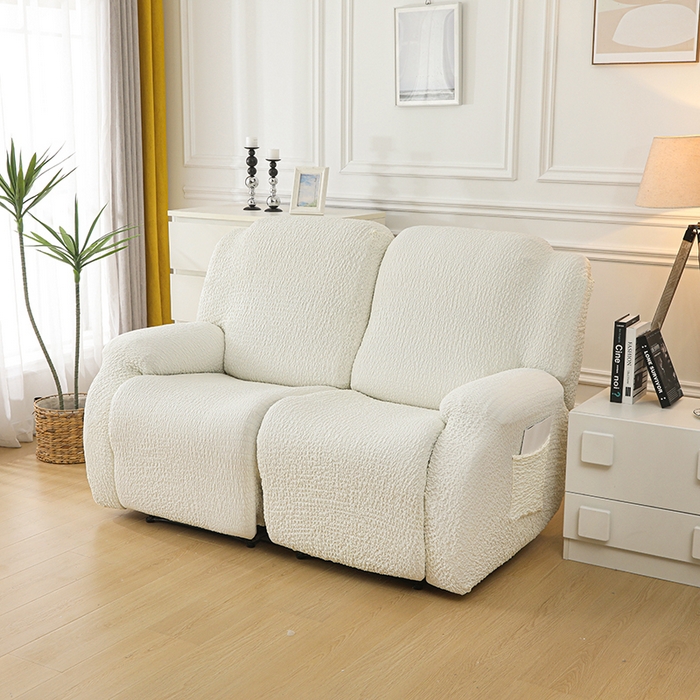 91家纺网 家纺一手货源 找家纺 千彤沙发垫 2025新款全包防尘芝华士沙发套-褶皱泡泡布系列 米白