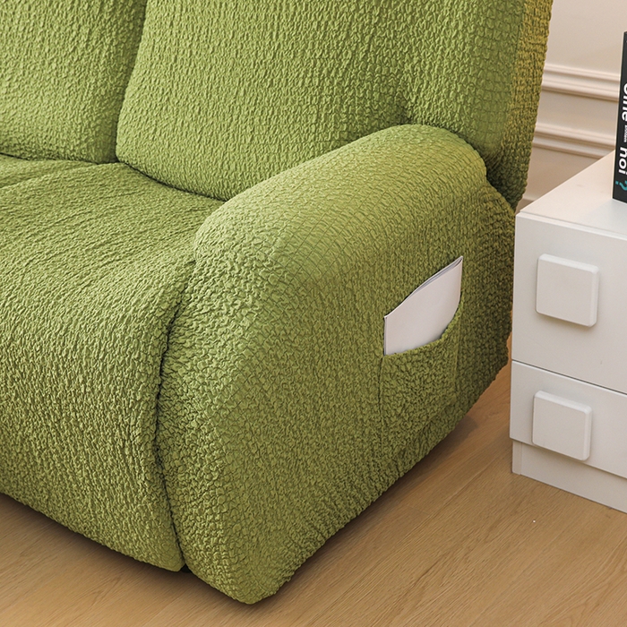 91家纺网 家纺一手货源 找家纺 千彤沙发垫 2025新款全包防尘芝华士沙发套-褶皱泡泡布系列 绿色