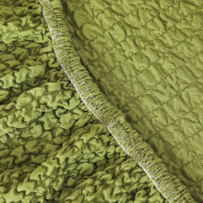 91家纺网 家纺一手货源 找家纺 千彤沙发垫 2025新款全包防尘芝华士沙发套-褶皱泡泡布系列 绿色