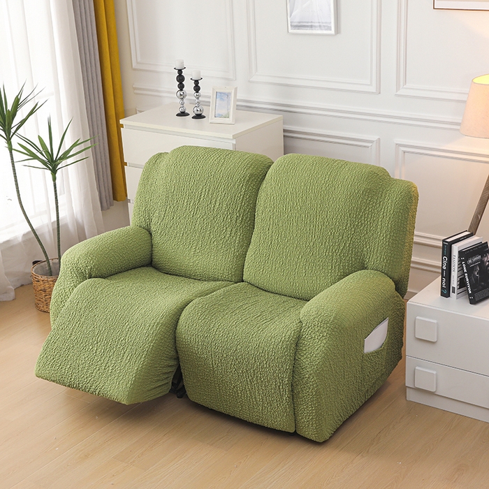 91家纺网 家纺一手货源 找家纺 千彤沙发垫 2025新款全包防尘芝华士沙发套-褶皱泡泡布系列 绿色