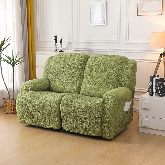 91家纺网 家纺一手货源 找家纺 千彤沙发垫 2025新款全包防尘芝华士沙发套-褶皱泡泡布系列 绿色