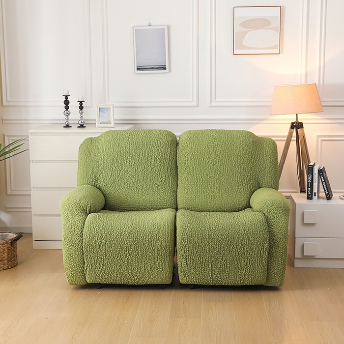 91家纺网 家纺一手货源 找家纺 千彤沙发垫 2025新款全包防尘芝华士沙发套-褶皱泡泡布系列 绿色