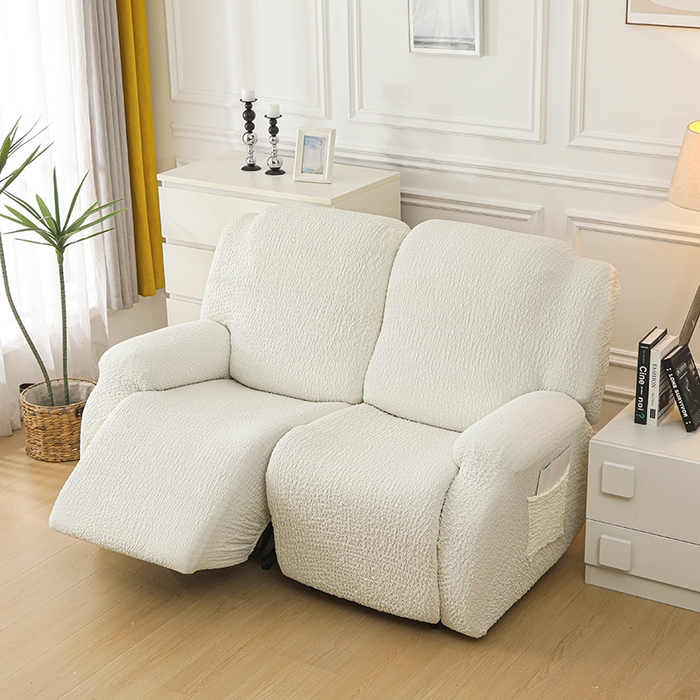 91家纺网 家纺一手货源 找家纺 千彤沙发垫 2025新款全包防尘芝华士沙发套-褶皱泡泡布系列 米白