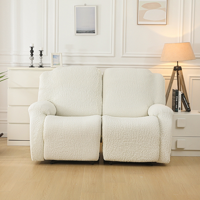 91家纺网 家纺一手货源 找家纺 千彤沙发垫 2025新款全包防尘芝华士沙发套-褶皱泡泡布系列 米白