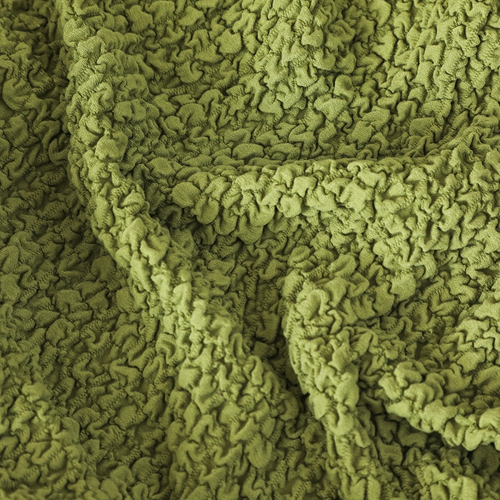 91家纺网 家纺一手货源 找家纺 千彤沙发垫 2025新款全包防尘芝华士沙发套-褶皱泡泡布系列 绿色