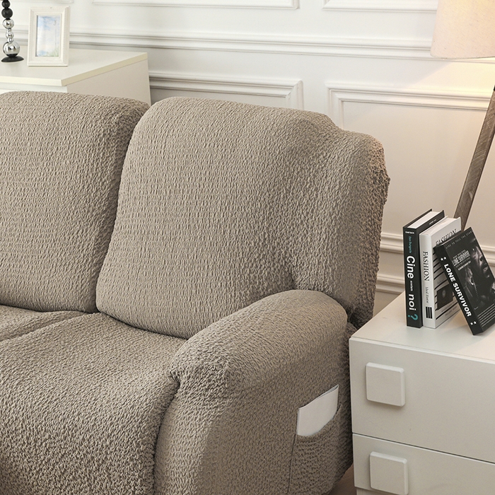 91家纺网 家纺一手货源 找家纺 千彤沙发垫 2025新款全包防尘芝华士沙发套-褶皱泡泡布系列 咖色