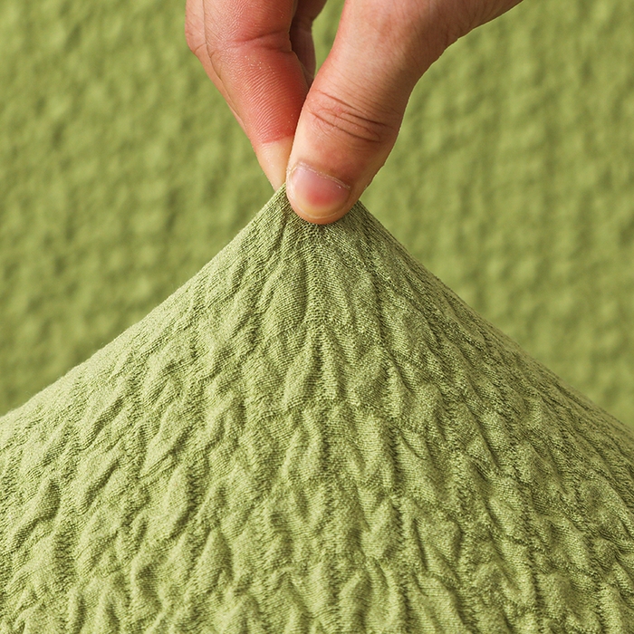 91家纺网 家纺一手货源 找家纺 千彤沙发垫 2025新款全包防尘芝华士沙发套-褶皱泡泡布系列 绿色