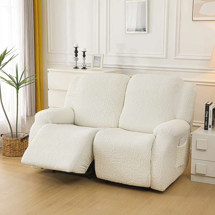 91家纺网 家纺一手货源 找家纺 千彤沙发垫 2025新款全包防尘芝华士沙发套-褶皱泡泡布系列 米白