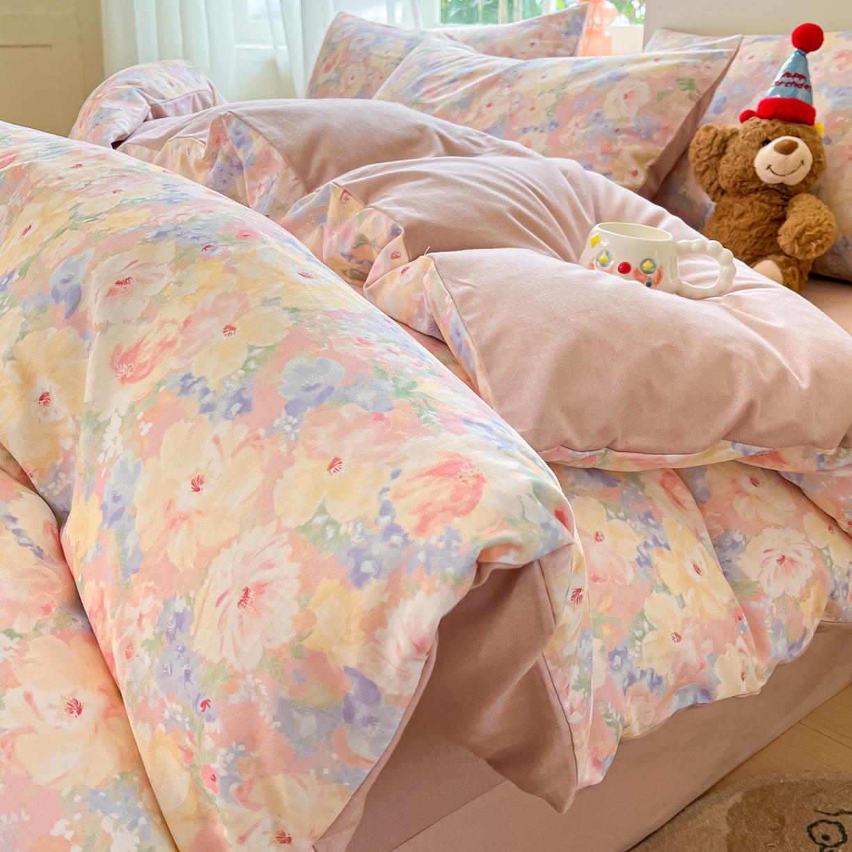 91家纺网 家纺一手货源 找家纺 （总）西引力 2025新款纯棉磨毛数码印花单品四件套