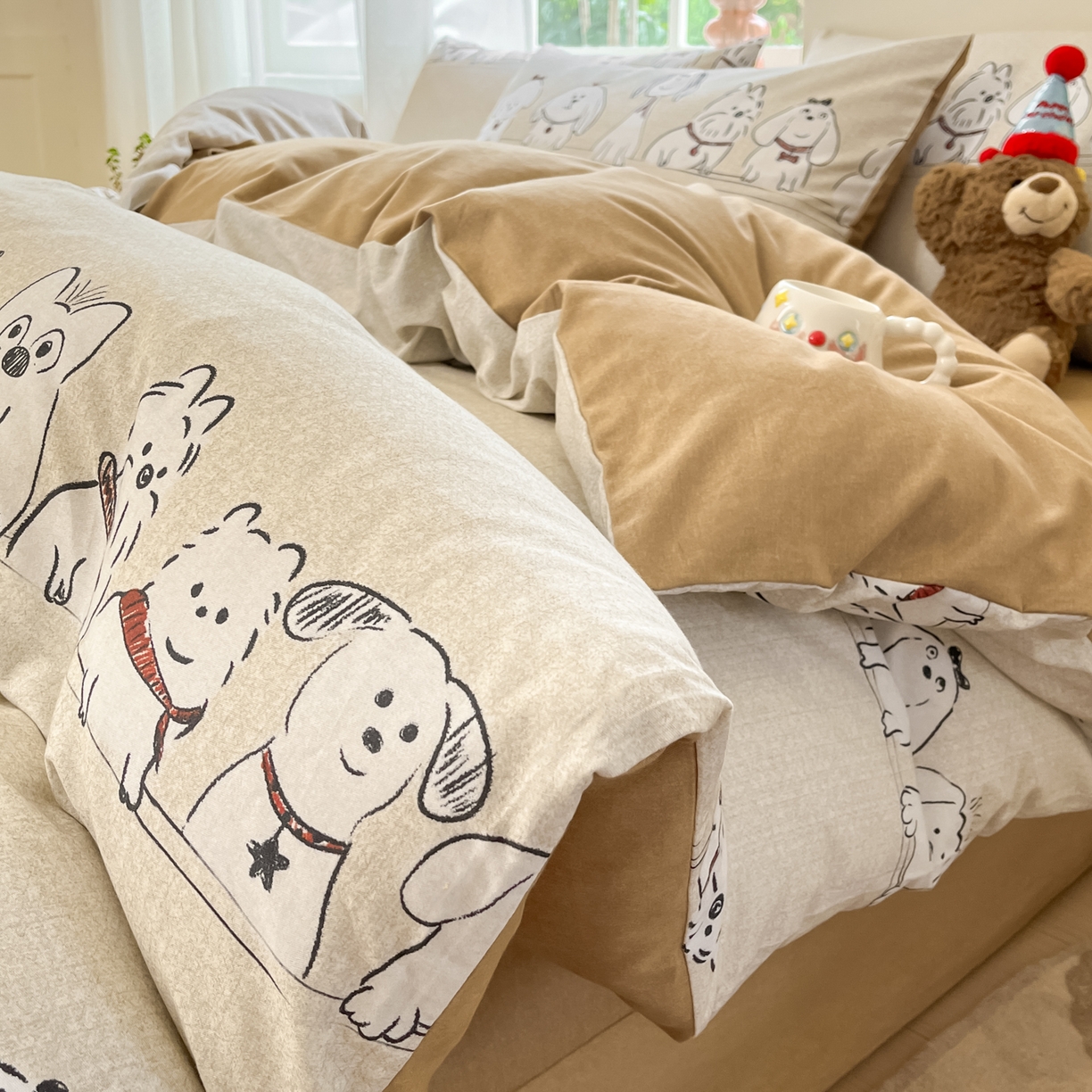 91家纺网 家纺一手货源 找家纺 （总）西引力 2025新款纯棉磨毛数码印花单品四件套