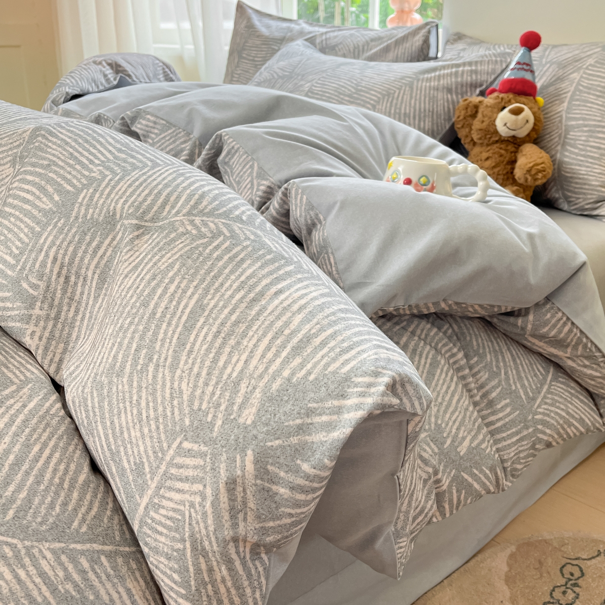 91家纺网 家纺一手货源 找家纺 （总）西引力 2025新款纯棉磨毛数码印花单品四件套