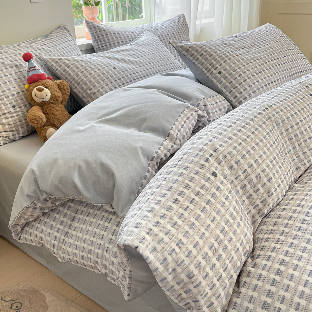 91家纺网 家纺一手货源 找家纺 西引力 2025新款纯棉磨毛数码印花单品四件套 简爱